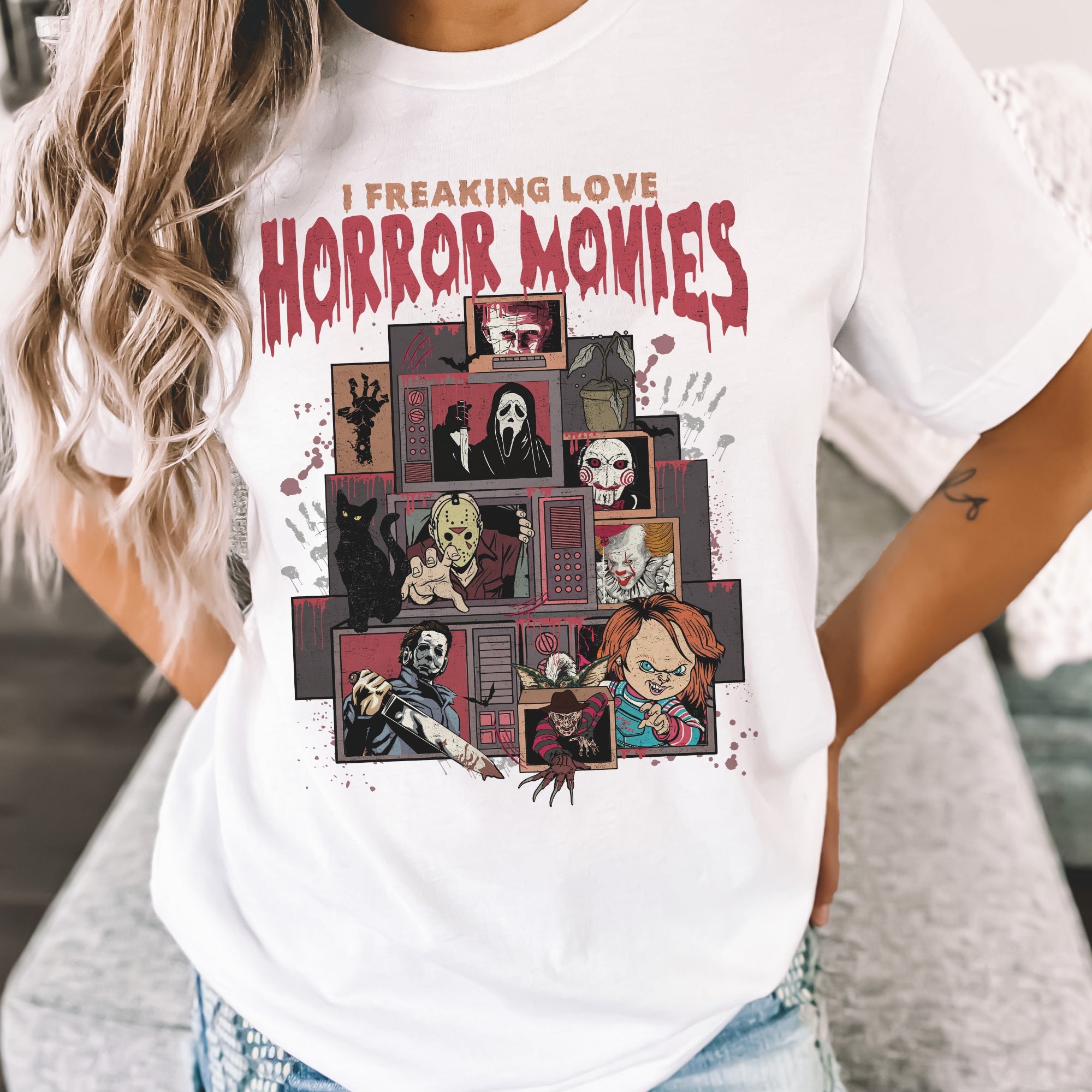 I Love Horror Movies || Adult Short Sleeve Tee