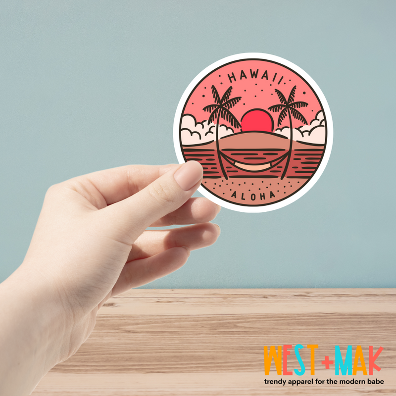 Hawaii Sunset || Vinyl Sticker