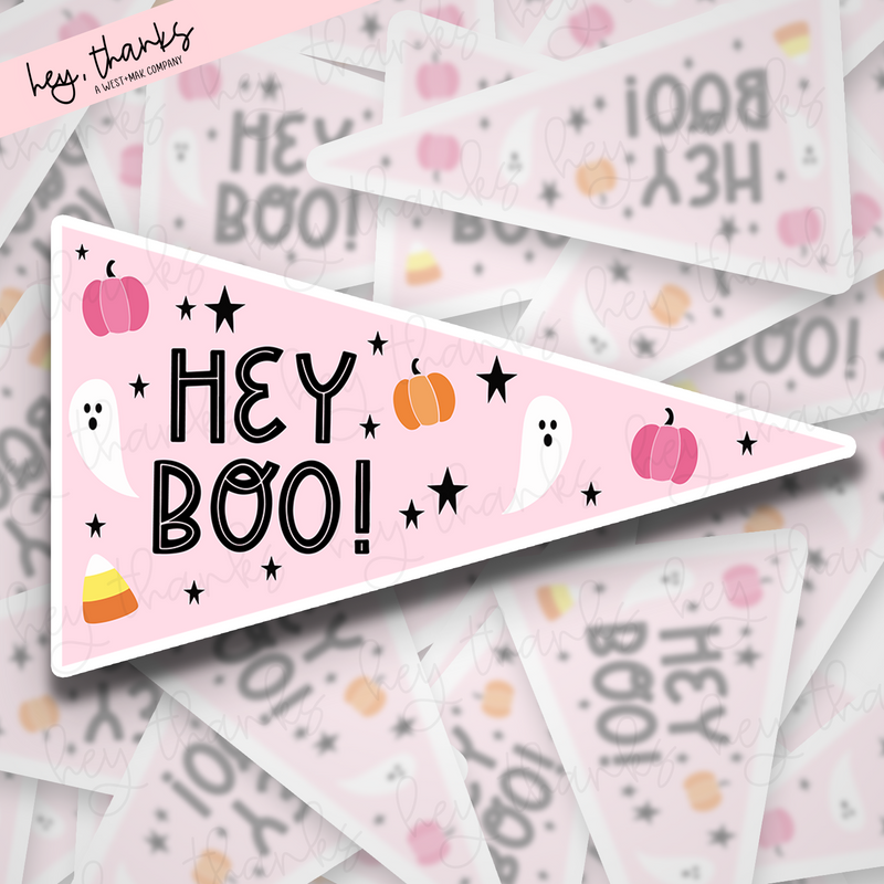 Hey Boo Flag || Packaging Stickers