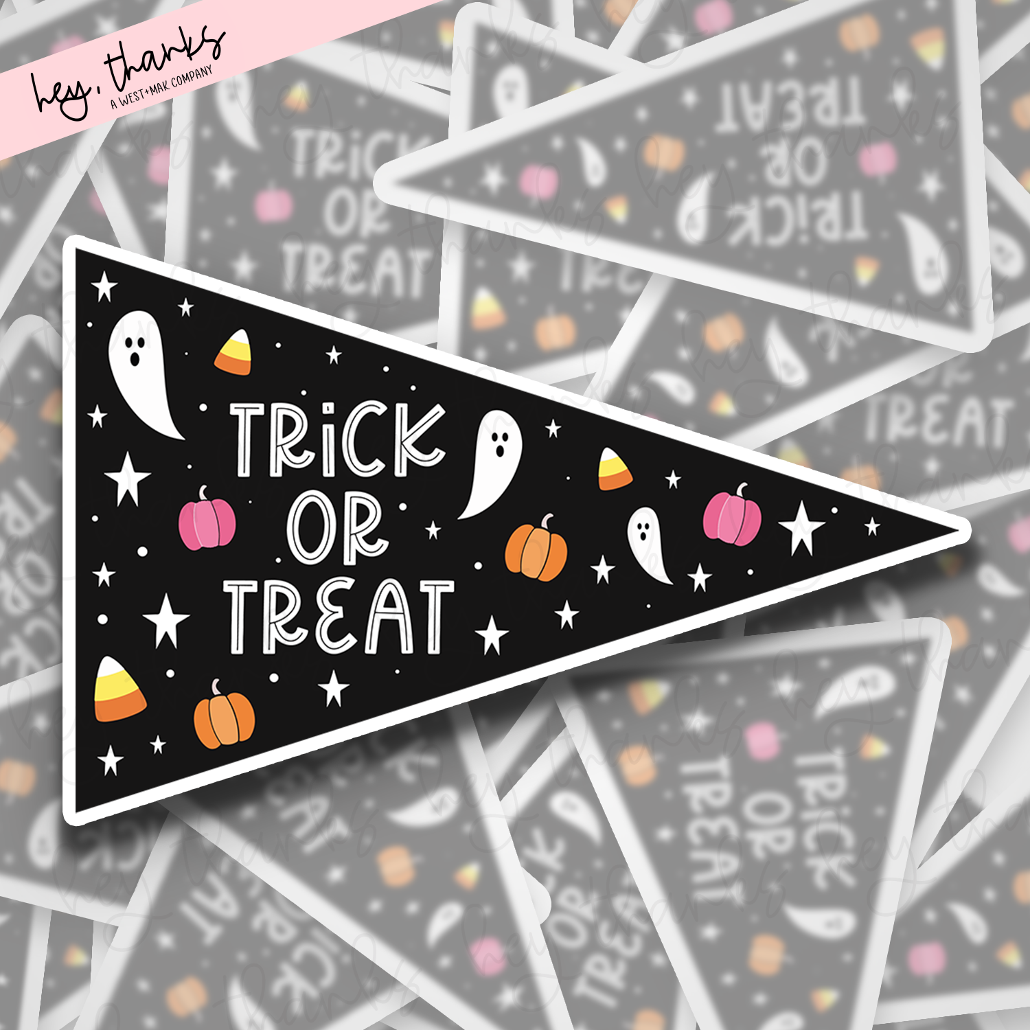 Trick or Treat Flag || Packaging Stickers