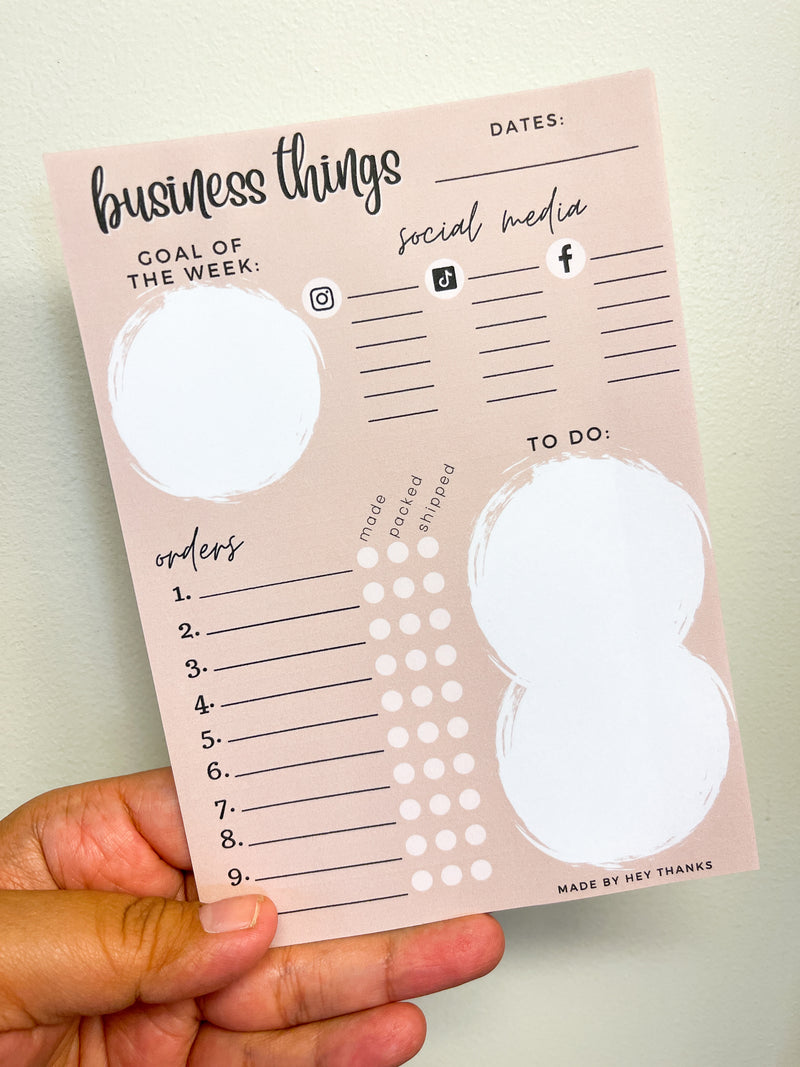 Business Things Notepad