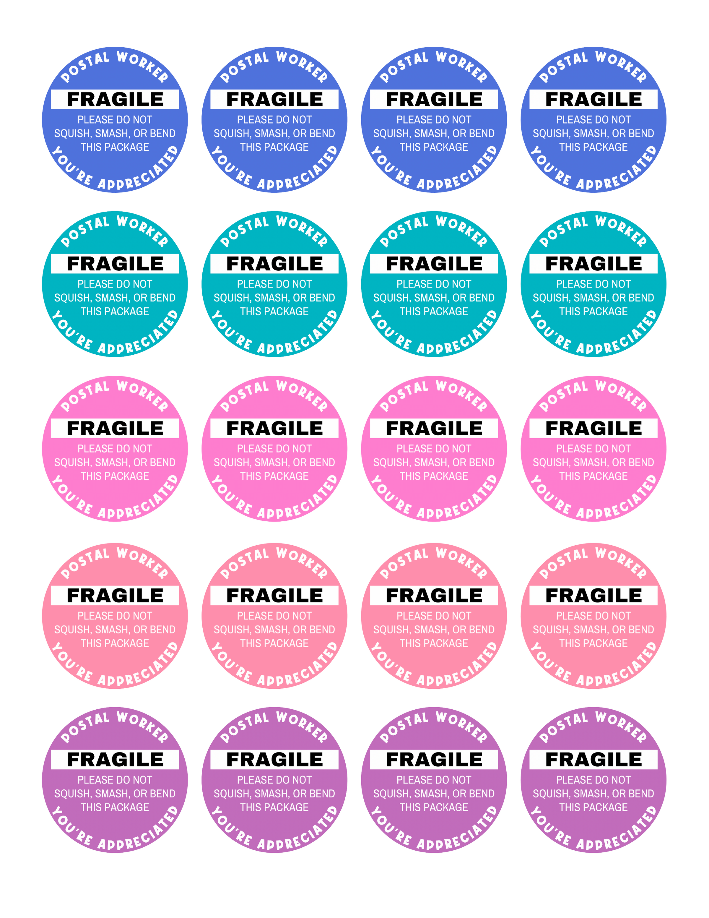 Fragile Color Wave | Packaging Stickers