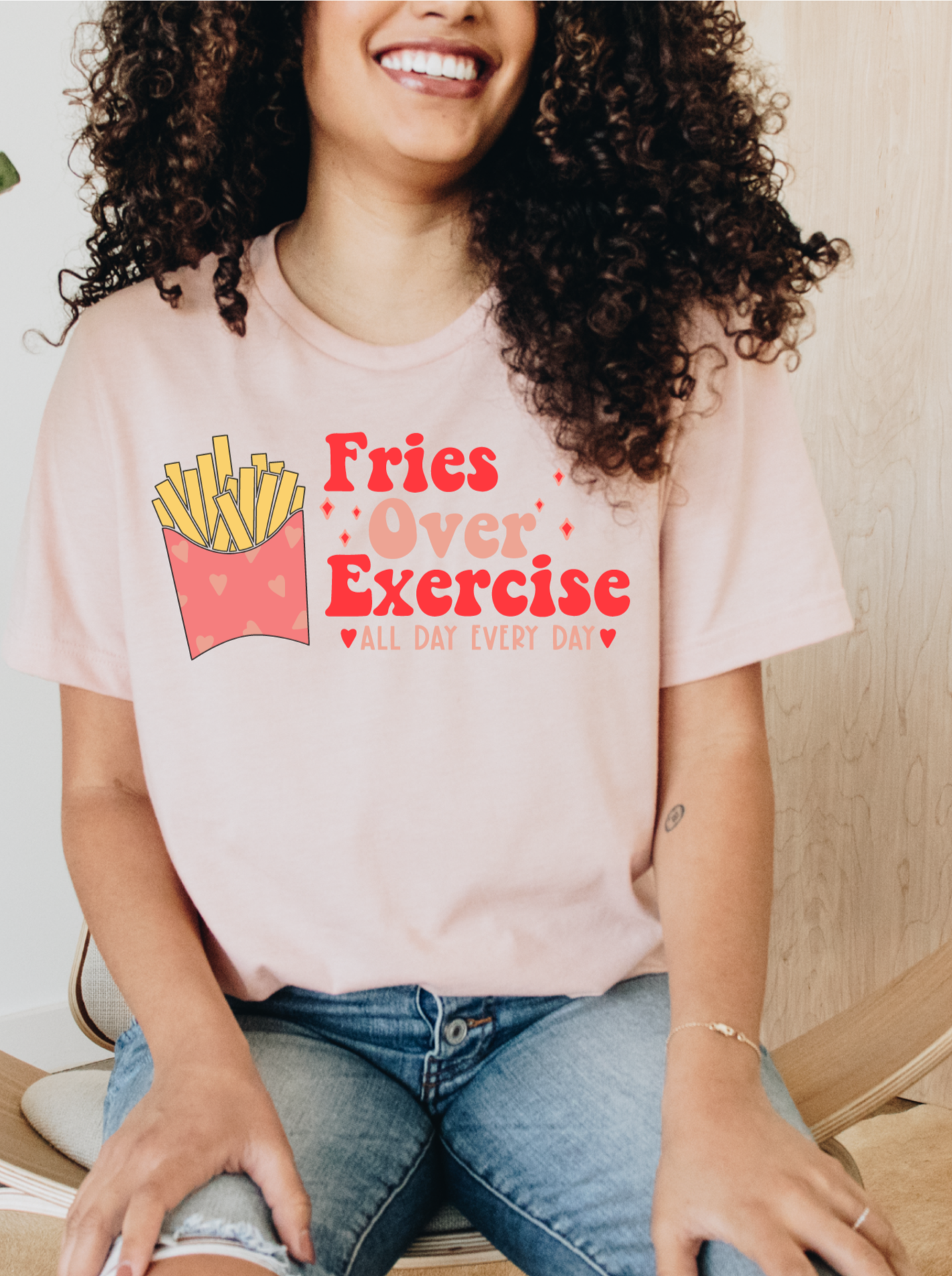 Fries Over Exercise - Adult Short Sleeve Tee