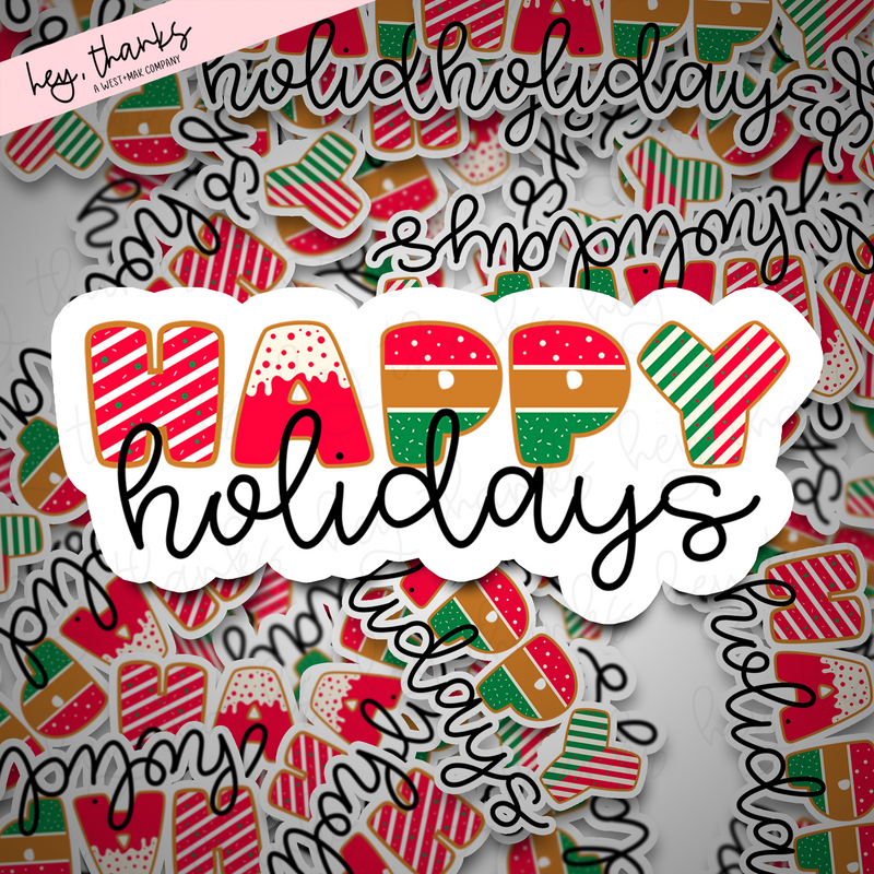 Happy Holidays || Packaging Stickers