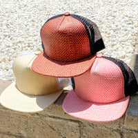 Straw Trucker Hat - Junior and Adult Size