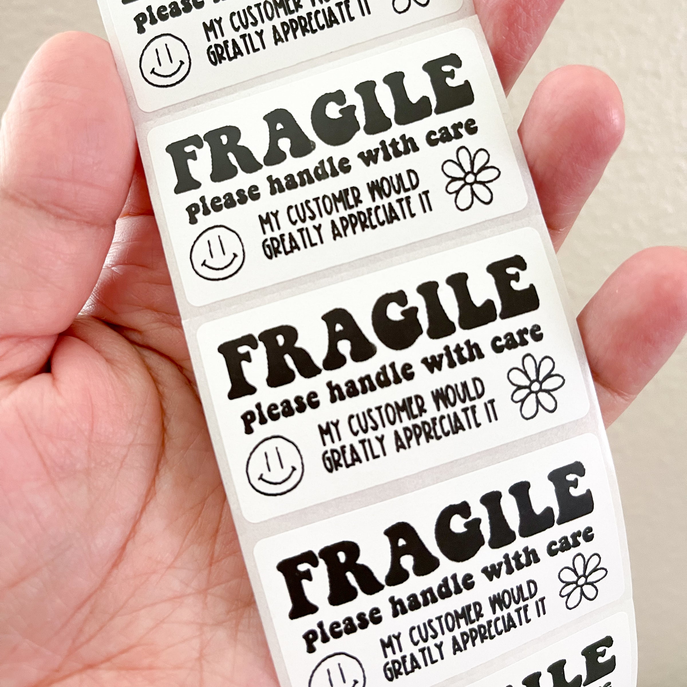 Fragile Please Handle with Care || Thermal Label