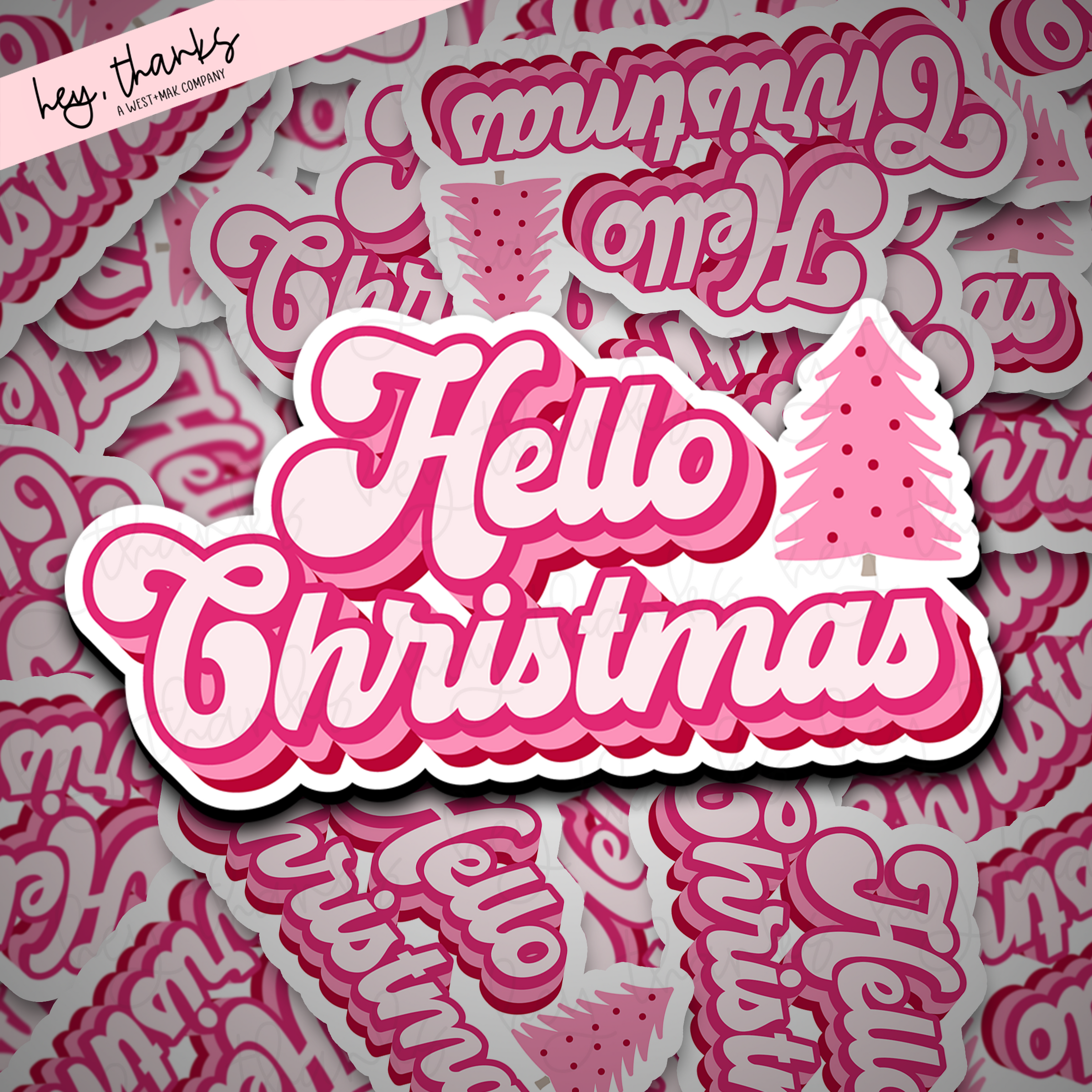 Pink Christmas || Packaging Stickers
