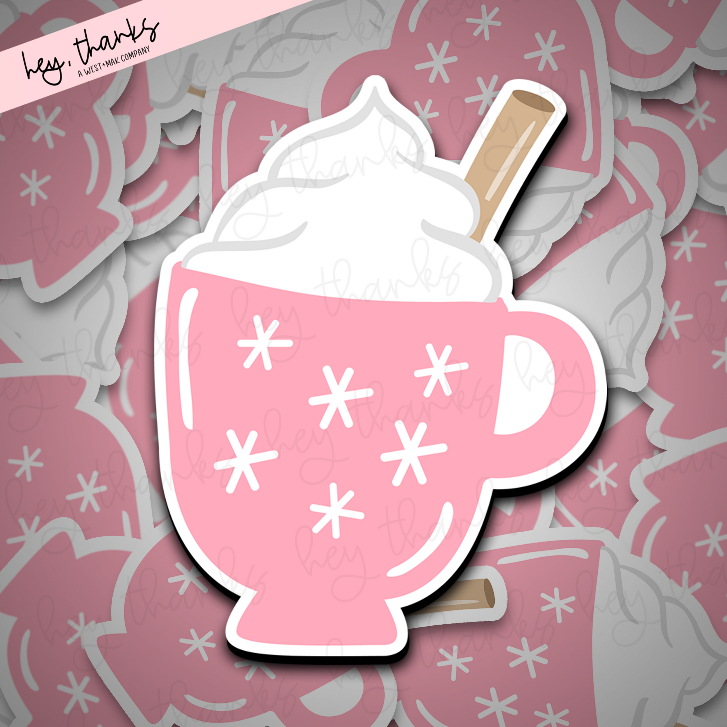 Pink Mug || Packaging Stickers