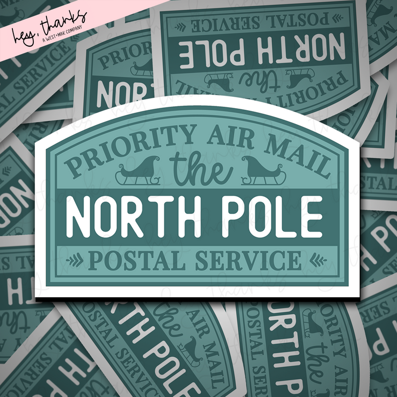 North Pole Priority Mail || Packaging Stickers