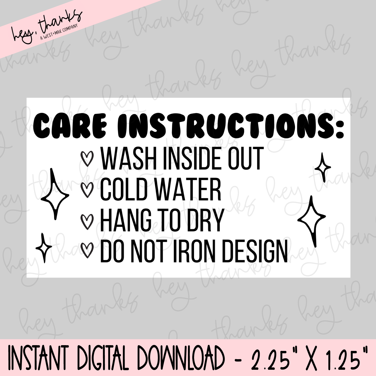 Care Instructions Thermal Sticker