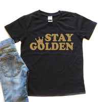 Stay Golden Bubble Font - Kid's Tee - West+Mak