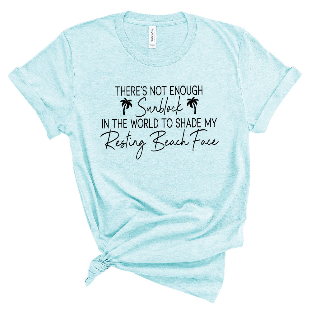 Resting Beach Face - Unisex Heather Ice Blue Tee - West+Mak