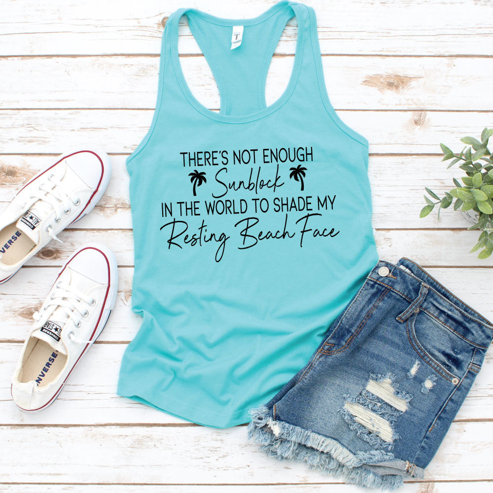 Resting Beach Face - WOMEN'S Tahiti Blue Tank - West+Mak