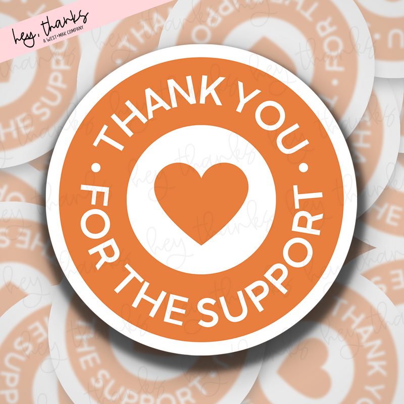 Thank You for the Support Orange || Packaging Stickers