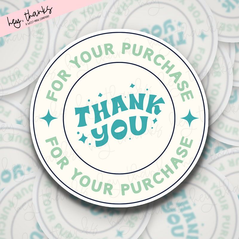 Thank You for Your Purchase Teal || Packaging Stickers