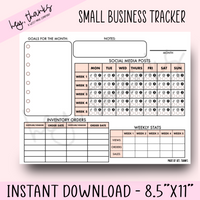 Small Business Monthly Tracker - Digital File