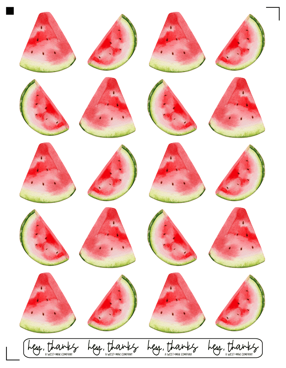 Watermelon - Sticker Sheet (20 Stickers)