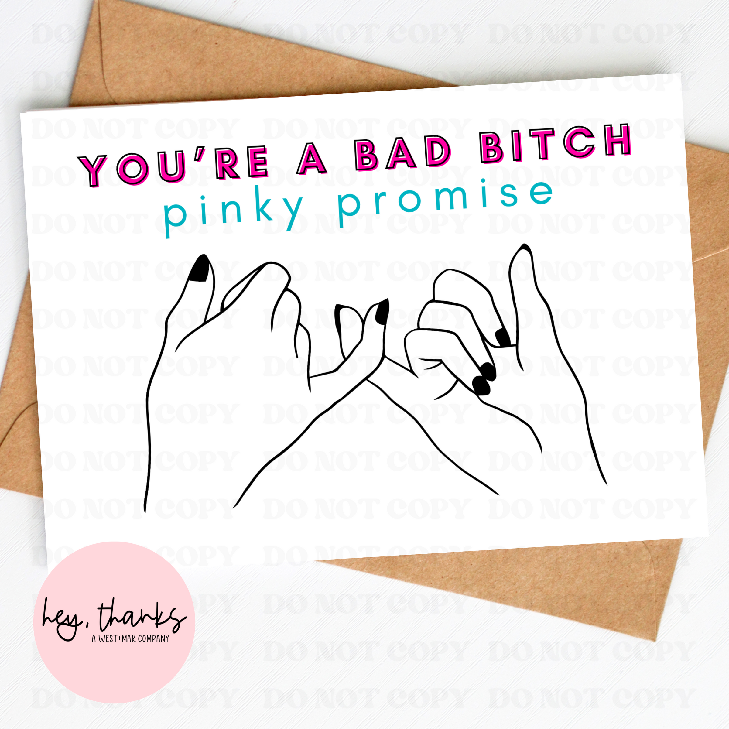 You're a Bad Bitch Pinky Promise Insert Cards