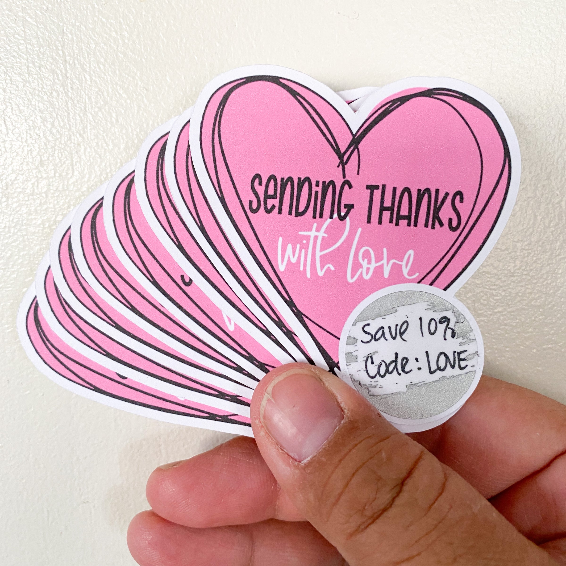 Sending Thanks with Love Scratcher - Individually Cut